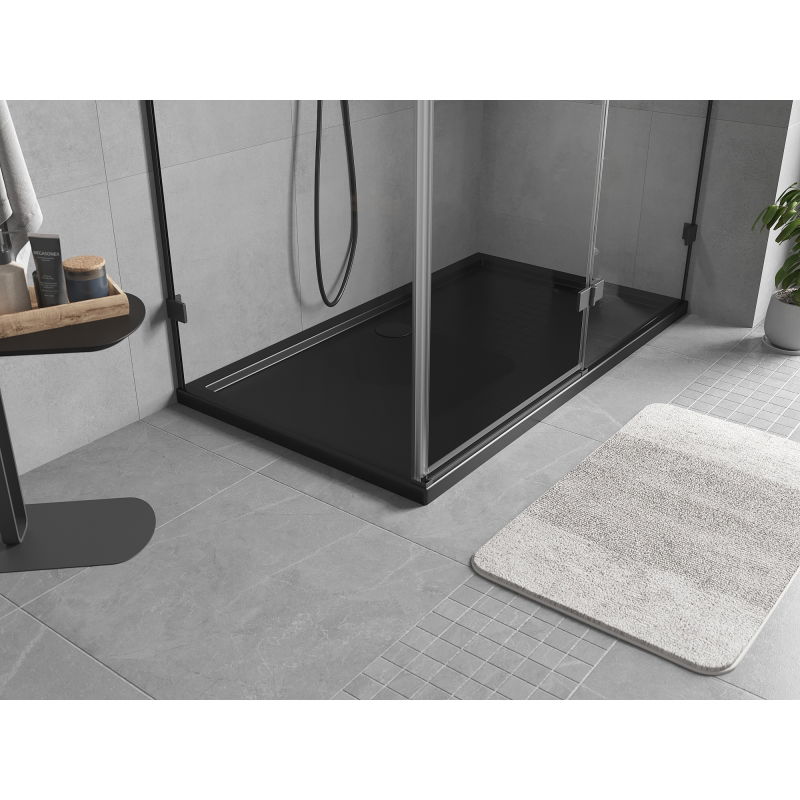 Mexen Flow cadă de duș dreptunghiulară slim 140 x 80 cm, negru mat - 46R708014