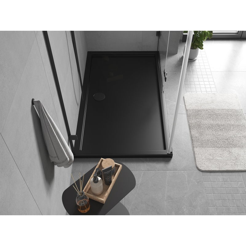 Mexen Flow brodzik dreptunghiular slim 150 x 80 cm, negru mat - 46R708015