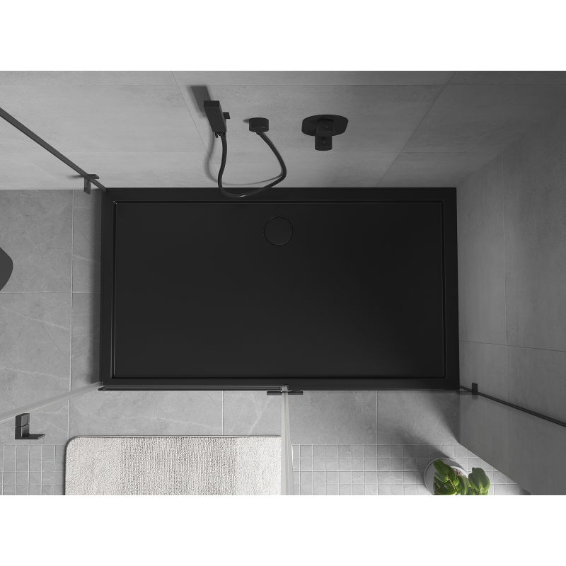 Mexen Flow cadă de duș dreptunghiulară slim 150 x 85 cm, negru mat - 46R708515