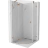 Mexen Lunar cabină de duș pentagonală cu ușă stângă 90 x 90 cm, transparentă, cupru periat - 831-090L-090P-65-00-L