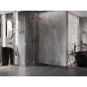 Mexen Lunar cabină de duș pentagonală cu ușă stângă 90 x 90 cm, transparentă, cupru periat - 831-090L-090P-65-00-L