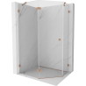 Mexen Lunar cabina de duș pentagonală rabatabilă stânga 100 x 90 cm, transparentă, cupru periat - 831-100L-090P-65-00-L