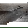 Cabină de duș pentagonală stânga Mexen Lunar 90 x 80 cm, transparent, gri metalizat periat - 831-090L-080P-66-00-L