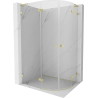Mexen Lunar L cabina de duș semirotundă oscilantă stânga 100 x 90 cm, transparentă, aurie periată - 833L-100L-090P-55-00