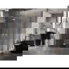 Mexen Lunar L cabină de duș semicirculară pivotantă stânga 100 x 90 cm, transparentă, auriu periat - 833L-100L-090P-55-00