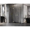 Mexen Lunar L cabina de duș semirotundă oscilantă stânga 100 x 90 cm, transparentă, aurie periată - 833L-100L-090P-55-00