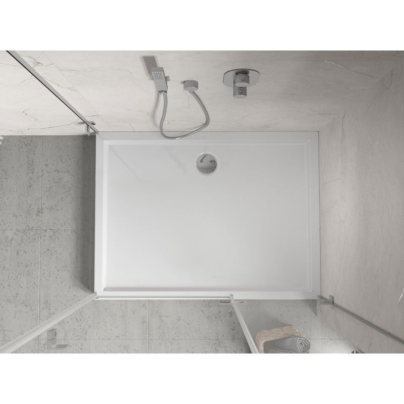Mexen Flow+ téglalap alakú zuhanytálca 100 x 80 cm, fehér fényes - 46R108010H