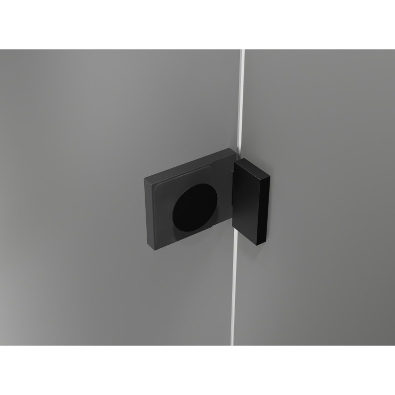 Mexen Lunar ötszögletű, balos nyíló zuhanykabin 90 x 80 cm, átlátszó, fekete - 831-090L-080P-70-00-L