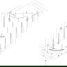 Mexen Lunar L cabină de duș semicirculară cu deschidere 70 x 70 cm, transparent, cupru periat - 833L-070L-070P-65-00