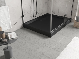 Mexen Flow+ cadă de duș dreptunghiulară 90 x 80 cm, negru mat - 46R708090H