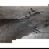 Mexen Lunar cabină de duș pentagonală cu ușă batantă stânga 100 x 90 cm, transparent, negru - 831-100L-090P-70-00-L