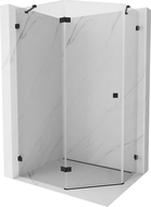 Mexen Lunar cabină de duș pentagonală cu ușă batantă stânga 100 x 90 cm, transparent, negru - 831-100L-090P-70-00-L