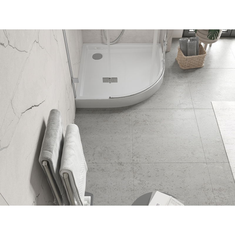 Mexen Flow+ félköríves zuhanytálca 80 x 80 cm, fehér fényes - 46Q108080H