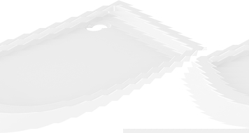 Mexen Flow+ cadă de duș semirotundă 100 x 100 cm, alb lucios - 46Q101010H