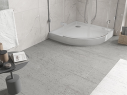 Tăvița de duș semicirculară Mexen Flow+ 100 x 100 cm, alb lucios - 46Q101010H