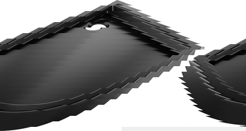 Mexen Flow+ cadă de duș semirotundă 80 x 80 cm, negru mat - 46Q708080H