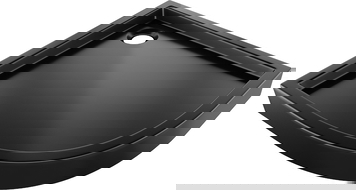 Mexen Flow+ félköríves zuhanytálca 80 x 80 cm, fekete matt - 46Q708080H