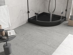 Mexen Flow+ félköríves zuhanytálca 80 x 80 cm, fekete matt - 46Q708080H