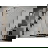 Mexen Roma cabină de duș cu balamale 120 x 90 cm, transparent, Neagră + cadă de duș Flat, Neagră - 854-120-090-70-00-4070B