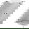 Mexen Lunar L cabină de duș semirotundă batantă stânga 90 x 80 cm, transparent, gri arma brushed - 833L-090L-080P-66-00