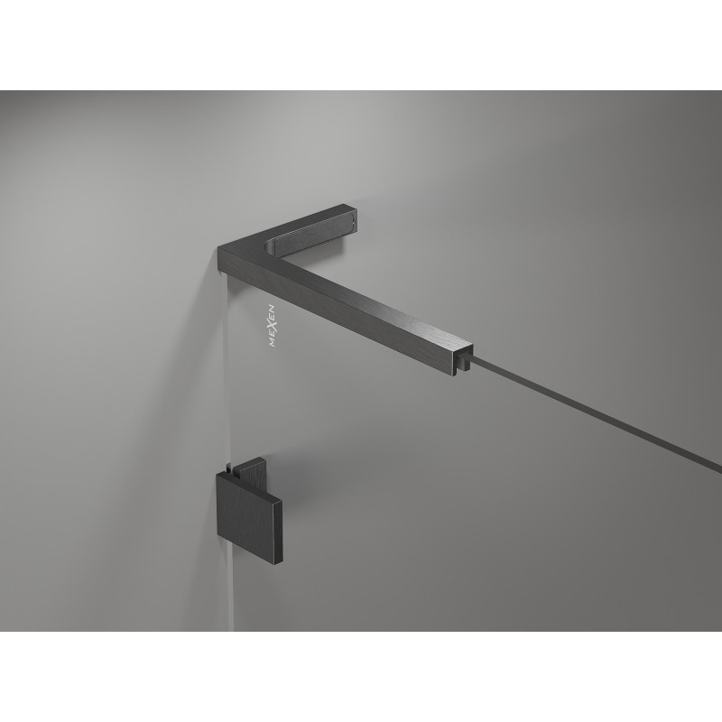 Mexen Lunar L félköríves zuhanykabin, balra nyíló ajtó 100 x 90 cm, átlátszó, gun gray csiszolt - 833L-100L-090P-66-00