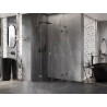 Mexen Lunar L cabina de duș semicirculară, cu ușă batantă, 100 x 100 cm, transparentă, gri armă periat