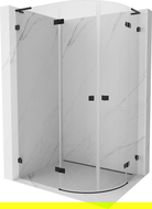 Mexen Lunar L cabină de duș semirotundă cu deschidere pe stânga 80 x 70 cm, transparent, negru - 833L-080L-070P-70-00