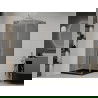 Cabină de duș Mexen Roma cu uși batante 80 x 80 cm, grafit, crom + cadă de duș Flat, negru - 854-080-080-01-40-4070