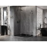 Mexen Lunar L cabina de duș semirotundă cu uși batante stânga 100 x 90 cm, transparentă, gun metal - 833L-100L-090P-95-00