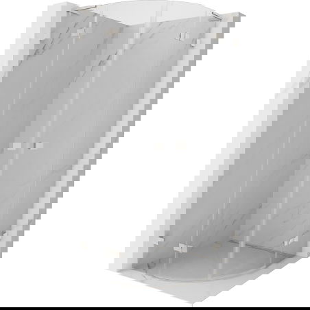 Mexen Lunar L cabină de duș semirotundă basculantă 70 x 70 cm, transparent, nichel periat - 833L-070L-070P-97-00