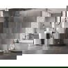 Mexen Lunar L cabină de duș semicirculară cu ușă batantă 70 x 70 cm, transparentă, nichel periat - 833L-070L-070P-97-00