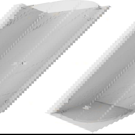 Mexen Lunar L cabină de duș semicirculară pivotantă stânga 80 x 70 cm, transparent, nichel periat - 833L-080L-070P-97-00