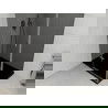 Mexen Roma cabină de duș cu balamale 100 x 80 cm, Grafit, Crom + cadă de duș Flat, Neagră - 854-100-080-01-40-4070