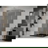 Mexen Roma cabină de duș cu balamale 100 x 90 cm, Grafit, Crom + cadă de duș Flat, Neagră - 854-100-090-01-40-4070