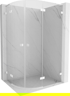 Mexen Lunar L cabină de duș semirotundă batantă dreapta 90 x 80 cm, transparentă, albă - 833L-090P-080L-20-00