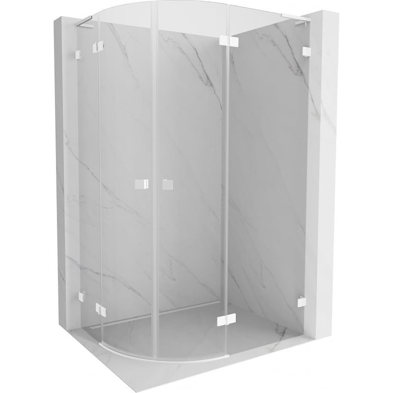 Mexen Lunar L cabină de duș semicirculară cu deschidere dreapta 100 x 90 cm, transparent, albă - 833L-100P-090L-20-00