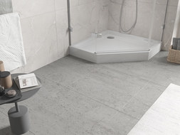 Mexen Flow+ cadă de duș pentagonală 80 x 80 cm, alb lucios - 46P108080H