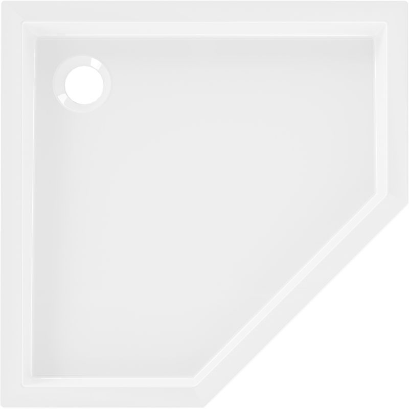 Mexen Flow+ cadă de duș pentagonală 80 x 80 cm, alb lucios - 46P108080H