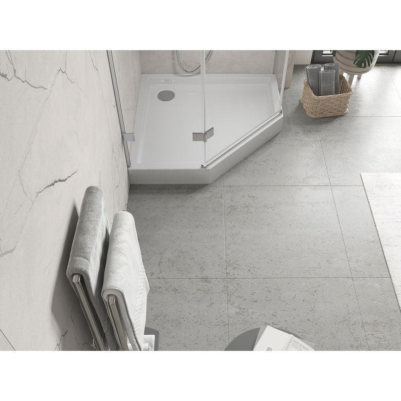 Mexen Flow+ cadă de duș pentagonală 100 x 100 cm, alb lucios - 46P101010H