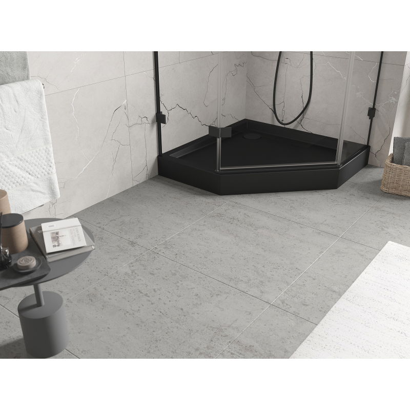 Mexen Flow+ ötszögletű zuhanytálca 80 x 80 cm, fekete matt - 46P708080H