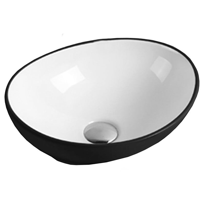 Mexen Elza asztali mosdókagyló 40 x 33 cm, fehér/fekete - 21014075