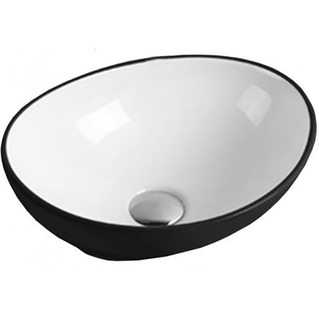 Mexen Elza asztali mosdókagyló 40 x 33 cm, fehér/fekete - 21014075