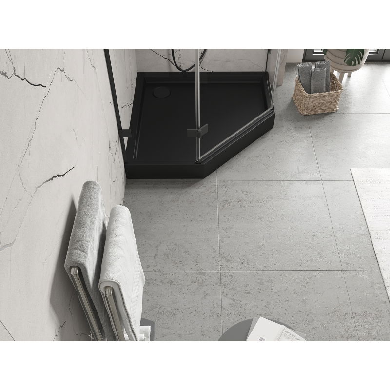 Mexen Flow+ cadă de duș pentagonală 80 x 80 cm, negru mat - 46P708080H