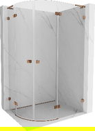Mexen Lunar L cabină de duș semirotundă deschisă spre dreapta 90 x 80 cm, transparent, aur roz - 833L-090P-080L-60-00