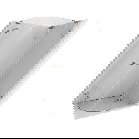 Mexen Lunar L cabină de duș semicirculară rabatabilă dreaptă 100 x 80 cm, transparentă, aur roz - 833L-100P-080L-60-00