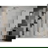Mexen Roma cabină de duș cu balamale 70 x 110 cm, transparent, Neagră + cadă de duș Flat, Albă - 854-070-110-70-00-4010B