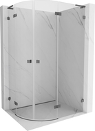 Mexen Lunar L cabină de duș semicirculară rabatabilă dreapta 100 x 90 cm, transparent, gri armat periat - 833L-100P-090L-66-00
