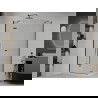Mexen Roma cabină de duș cu balamale 80 x 90 cm, transparent, Neagră + cadă de duș Flat, Albă - 854-080-090-70-00-4010B