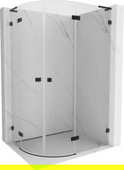 Mexen Lunar L cabină de duș semirotundă cu ușă batantă dreapta 100 x 70 cm, transparent, negru - 833L-100P-070L-70-00