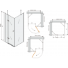 Mexen Roma cabina de duș pivotantă 80 x 80 cm, transparent, neagră + cadă Flat, albă - 854-080-080-70-00-4010B